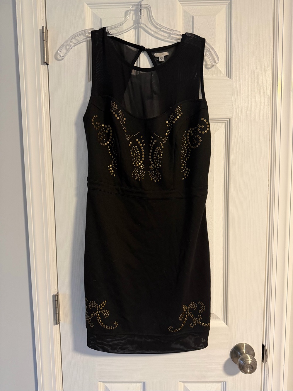 Urban Outfitters Ecote Black Mini Dress with Gold Stud Accents